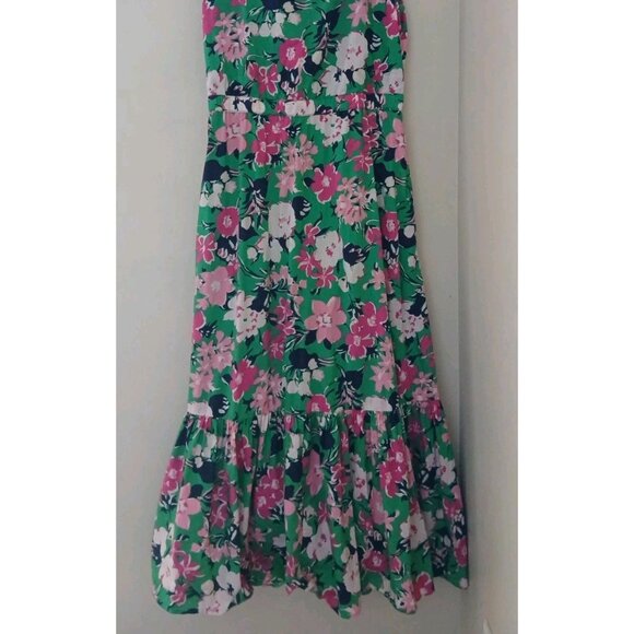 J. Crew Printed V Neck Ruffle Midi Dress - Picture 8 of 10